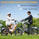1500W Peak Electric Bike for Adults, 48V 20Ah Removable Battery Max Range 80Miles & 30MPH Electric Bicycle, 20''×4.0" Fat Tire Ebike,Fast Cargo Ebikes,Commute Mountain Step Thru E-Bike…