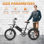 A03 Electric Bike for Adult,1200W Peak Motor,28MPH,7 Speed Gear,70Miles Max Range Ebike,48V 13A Battery,20''x3.0'' Fat Tire Moutain e Bike,Dual Suspension and Disc Brake Bicycle (Black)