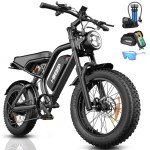 Electric Bike for Adults, 20 inch Fat Tire Ebike with Peak 1500W Motor 48V13Ah Battery Up to 32MPH, 7 Speed Dirt Electric Bicycle with Glasses, Pump, Bicycle Bag (K6 1.0-Upgraded)