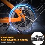 SURNAT Electric Bike for Adults - Dual Motor AWD 2000W 32MPH Ebike with 48v/22.5Ah Removable Battery, 26x4.0 Fat Tire Mountain Electric Bicycle, Hydraulic Disc Brake E-Bike for Men Women (Orange)