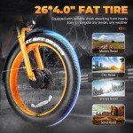 SURNAT Electric Bike for Adults - Dual Motor AWD 2000W 32MPH Ebike with 48v/22.5Ah Removable Battery, 26x4.0 Fat Tire Mountain Electric Bicycle, Hydraulic Disc Brake E-Bike for Men Women (Orange)