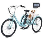 Viribus Electric Tricycle for Adults, Electric Trike 250W(Peak 500W) with 468Wh Removable Battery, Motorized Adult Tricycle 26 inch, 3 Wheel Electric Bike for Senior, E Trikes 330 lb. Glacier Blue