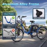 RegalRider Electric Tricycle for Adults, Shimano 7-Speed Electric Trike with 48V 624WH Removable Battery, 70Miles Long Lasting Range in PAS 1, 3 Wheel Electric Bike UL 2272 Certified, 24"