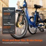 LUXECYCLES Electric Tricycle for Adults, 24" Electric Trike, 7 Speeds 3 Wheel Electric Bikes 350W(Peak 500W) with 48V 13Ah Removable Battery & Removable Large Basket/UL 2272 Certified