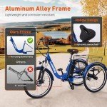 LUXECYCLES Electric Tricycle for Adults, 24" Electric Trike, 7 Speeds 3 Wheel Electric Bikes 350W(Peak 500W) with 48V 13Ah Removable Battery & Removable Large Basket/UL 2272 Certified