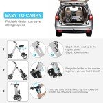 TopMate ES32 Electric Scooter 3 Wheels Foldable Trike with Seat for Adults, Light Weight Mobility with Reverse Function and Key Switch, 10 Inch Pneumatic Tires Tricycle