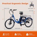 LUXECYCLES Electric Tricycle for Adults, 24" Electric Trike, 7 Speeds 3 Wheel Electric Bikes 350W(Peak 500W) with 48V 13Ah Removable Battery & Removable Large Basket/UL 2272 Certified