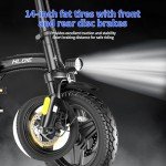HLOIE Folding Electric Bike for Adults, 400W (Peak 500W) Motor,23MPH Max Speed Foldable Electric Bicycles,14" Ebike, 48V12AH Battery 35 Miles PAS Range Mini E Bikes for Adults and Teens