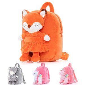 Toddler Fox Plush Backpack for Girls Ages 2+