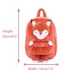 Toddler Fox Plush Backpack for Girls Ages 2+