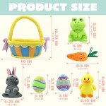JOYIN 7-Piece Easter Plush Toy Basket Set