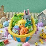 JOYIN 7-Piece Easter Plush Toy Basket Set