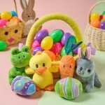 JOYIN 7-Piece Easter Plush Toy Basket Set