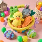 JOYIN 7-Piece Easter Plush Toy Basket Set
