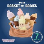 Basket of 6 Soft Multicultural Baby Dolls
