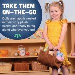 Basket of 6 Soft Multicultural Baby Dolls