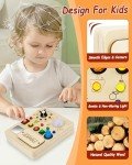Busy Board Montessori Toy for Toddlers, Wooden Sensory