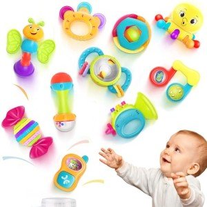 10-Piece Baby Rattle Toy Set for Infants