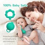 2-in-1 Baby Teething Toy and Rattle - Spearmint