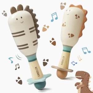 Dinosaur Rattle Shaker Toys for Babies, 2 Pack