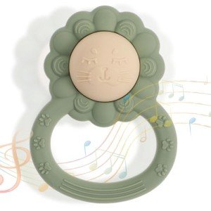 Lion Shape Silicone Rattle Teether for Babies