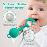 2-in-1 Baby Teething Toy and Rattle - Spearmint