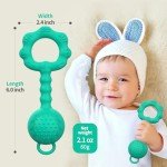 2-in-1 Baby Teething Toy and Rattle - Spearmint