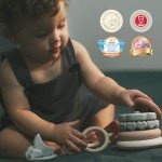 Moonkie Soft Stacking Teething Rings for Babies