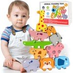Montessori Wooden Animal Blocks for Toddlers 1-4