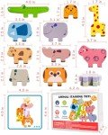 Montessori Wooden Animal Blocks for Toddlers 1-4