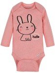 Bunny Pink Long Sleeve Baby Bodysuits 6-Pack