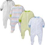 Baby Girls' 4-Pack Footies and Sleepers Set
