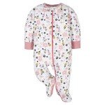 Gerber Baby Girls 4-Pack Pink Bear Footies