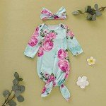 Floral Baby Girls Sleep Gown & Headband Set