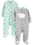 Carter's Baby 2-Pack Fleece Sleepers, Neutral Colors