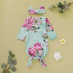 Floral Baby Girls Sleep Gown & Headband Set