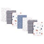 Hudson Baby Cotton Flannel Burp Cloths - Space