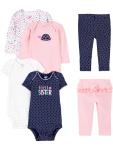Carter's 6-Piece Girl Bodysuits with Sleeves
