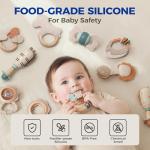 Soft Silicone Baby Teething Toys with Rattles - 10 Pcs