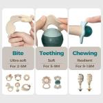 Soft Silicone Baby Teething Toys with Rattles - 10 Pcs