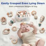 Soft Silicone Baby Teething Toys with Rattles - 10 Pcs