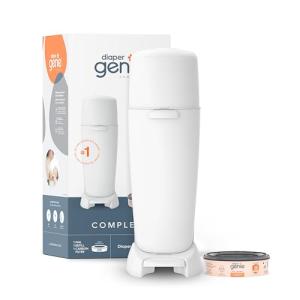 White Diaper Genie with Odor Control Set