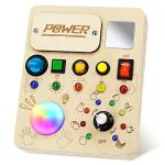 Busy Board Montessori Toy for Toddlers, Wooden Sensory