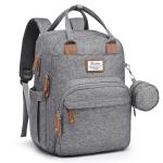 RUVALINO Gray Diaper Bag Backpack