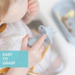 Silicone Baby Fork and Spoon Set - Gray