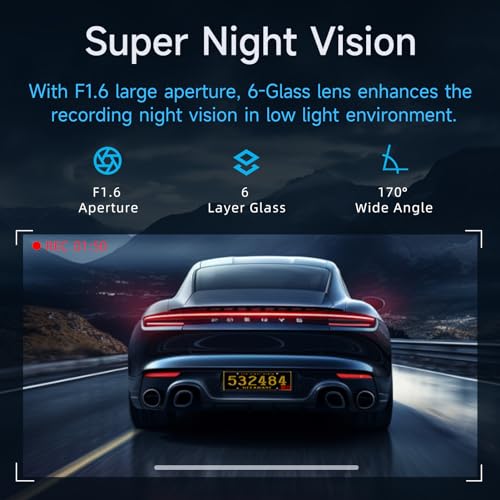 VEEMENT 2.5K Front Dash Cam: WiFi Night Vision, 24h Parking Monitor