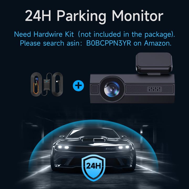 VEEMENT 2.5K Front Dash Cam: WiFi Night Vision, 24h Parking Monitor