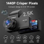 Dual Dash Cam: 2.5K Front & 1080P Rear