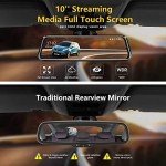 10'' Mirror Dash Cam with Night Vision 1080P