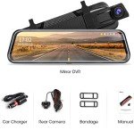 10'' Mirror Dash Cam with Night Vision 1080P
